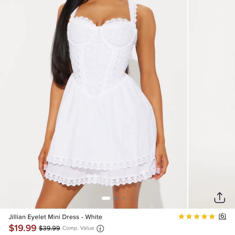 Fashion Nova White Eyelet Mini Dress